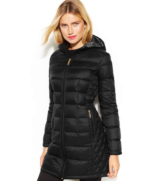 long belted puffer coat michael kors|michael kors packable down fill.